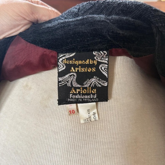 Rare Vintage 70s Aristos Ariella Earth Tone Striped Chenille Tapestry Coat Sz XS - Picture 8 of 10